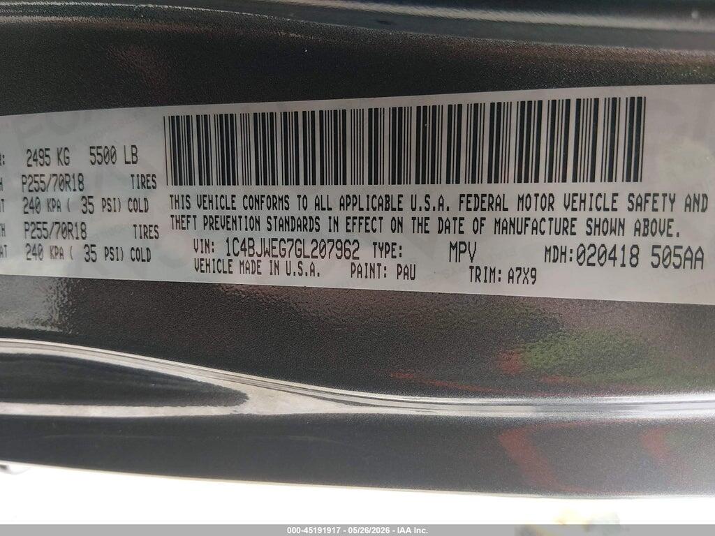 1C4BJWEG7GL207962 2016 JEEP WRANGLER UNLIMITED photo no. 9