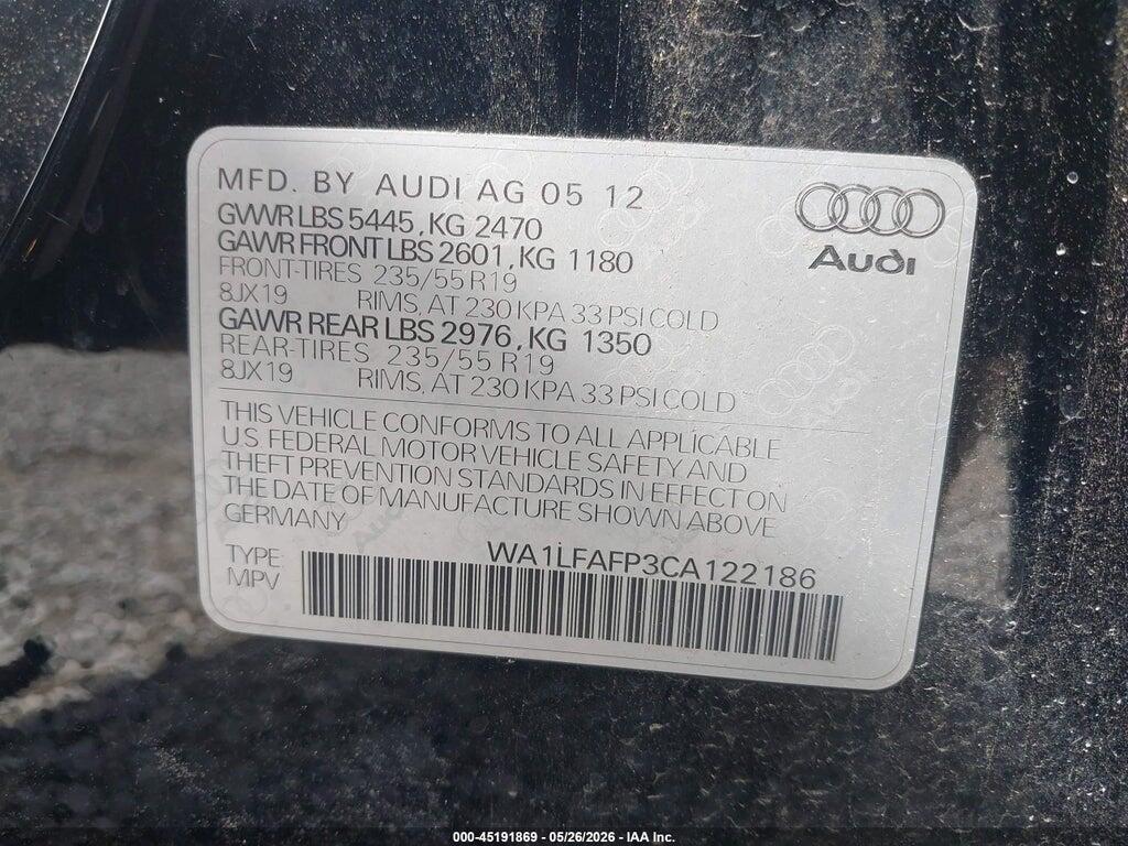 WA1LFAFP3CA122186 2012 AUDI Q5 photo no. 9