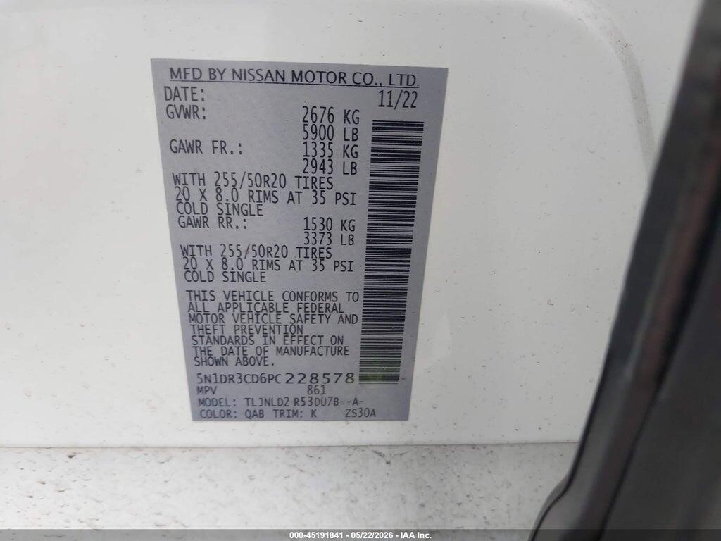5N1DR3CD6PC228578 2023 NISSAN PATHFINDER photo no. 9