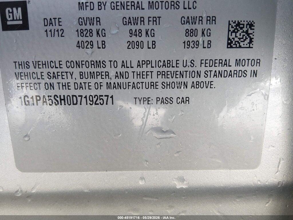 1G1PA5SH0D7192571 2013 CHEVROLET CRUZE photo no. 9