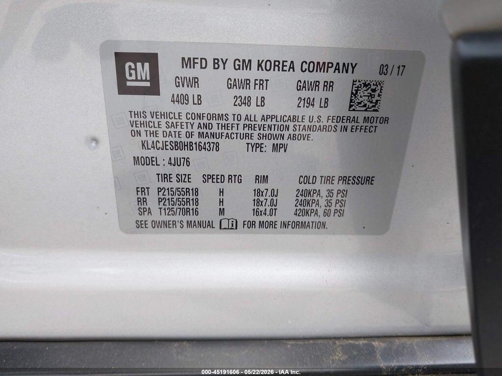 KL4CJESB0HB164378 2017 BUICK ENCORE photo no. 9