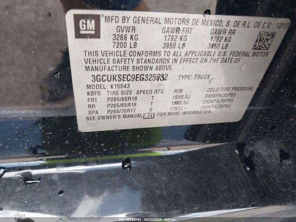 3GCUKSEC9EG325632 2014 CHEVROLET SILVERADO 1500 photo no. 9