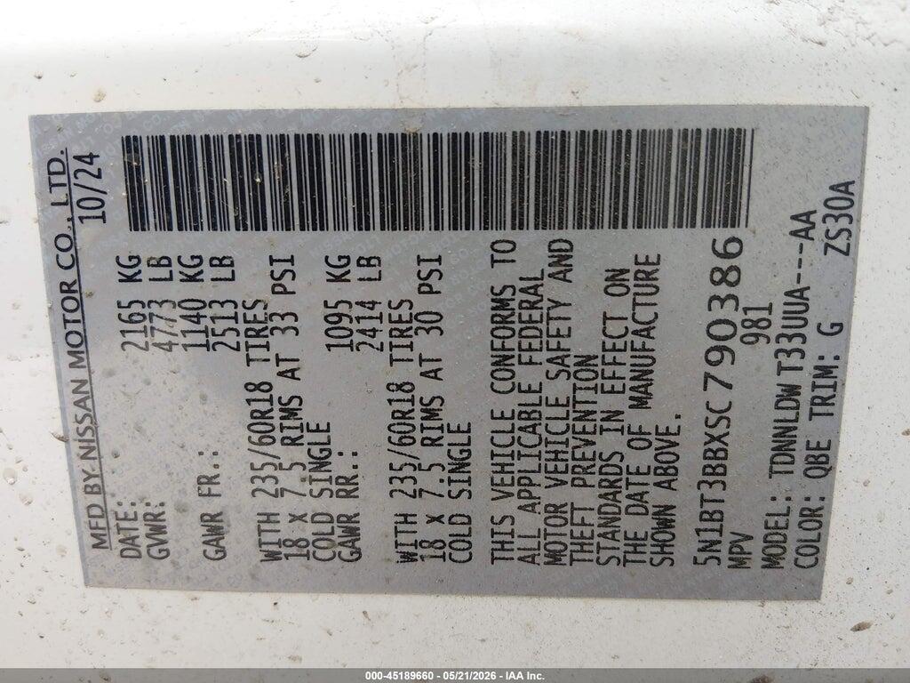 5N1BT3BBXSC790386 2025 NISSAN ROGUE photo no. 9