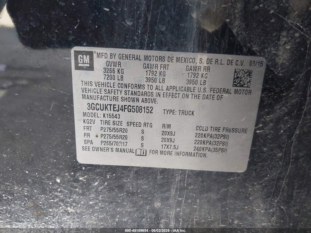 3GCUKTEJ4FG508152 2015 CHEVROLET SILVERADO 1500 photo no. 9