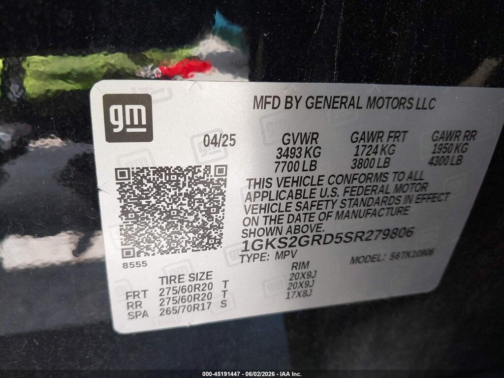 1GKS2GRD5SR279806 2025 GMC YUKON XL photo no. 9