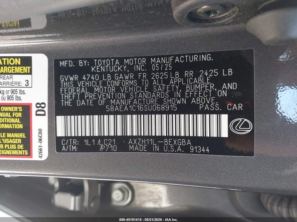 58AEA1C16SU068915 2025 LEXUS ES 300H photo no. 9
