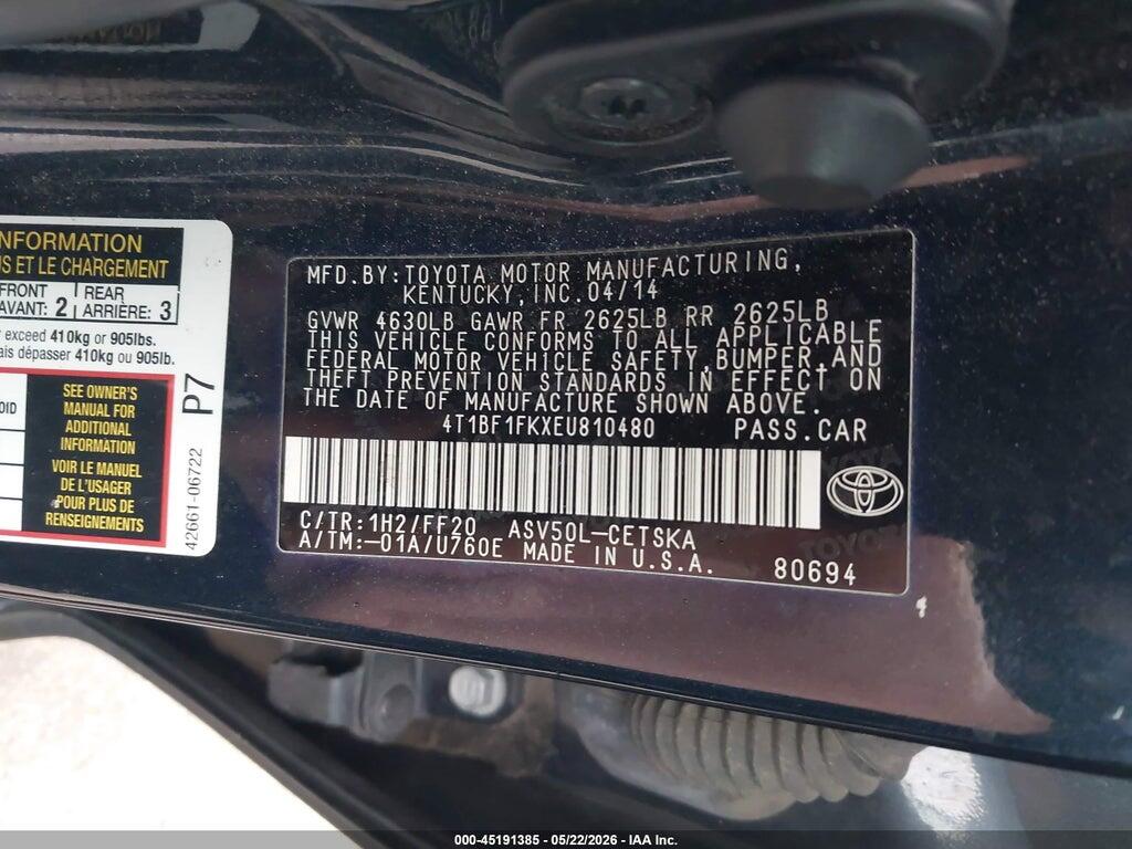 4T1BF1FKXEU810480 2014 TOYOTA CAMRY photo no. 9
