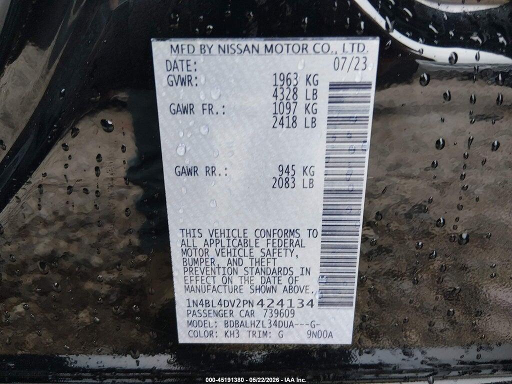 1N4BL4DV2PN424134 2023 NISSAN ALTIMA photo no. 9