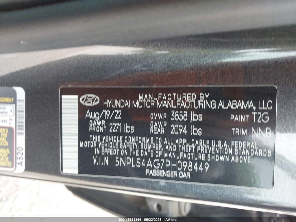 5NPLS4AG7PH098449 2023 HYUNDAI ELANTRA photo no. 9