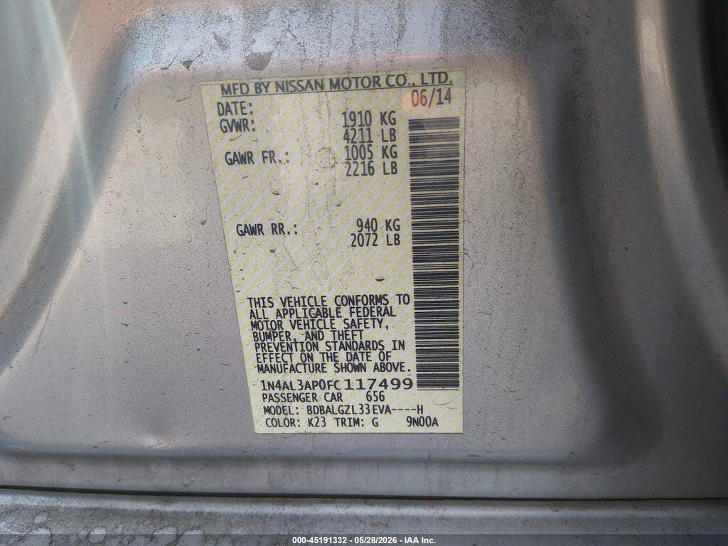 1N4AL3AP0FC117499 2015 NISSAN ALTIMA photo no. 9