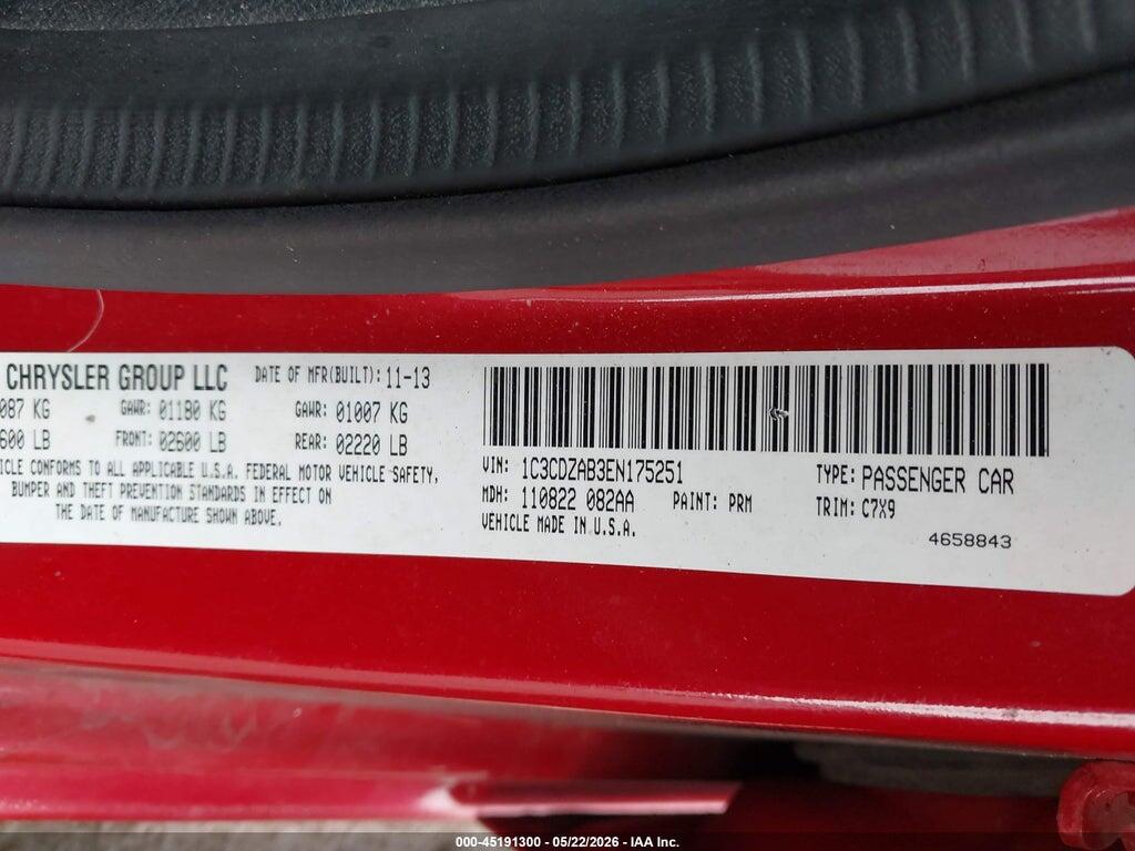 1C3CDZAB3EN175251 2014 DODGE AVENGER photo no. 9