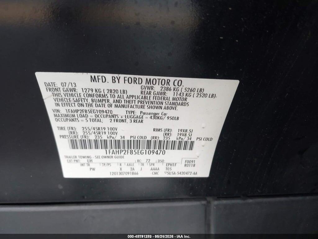 1FAHP2F85EG109470 2014 FORD TAURUS photo no. 9