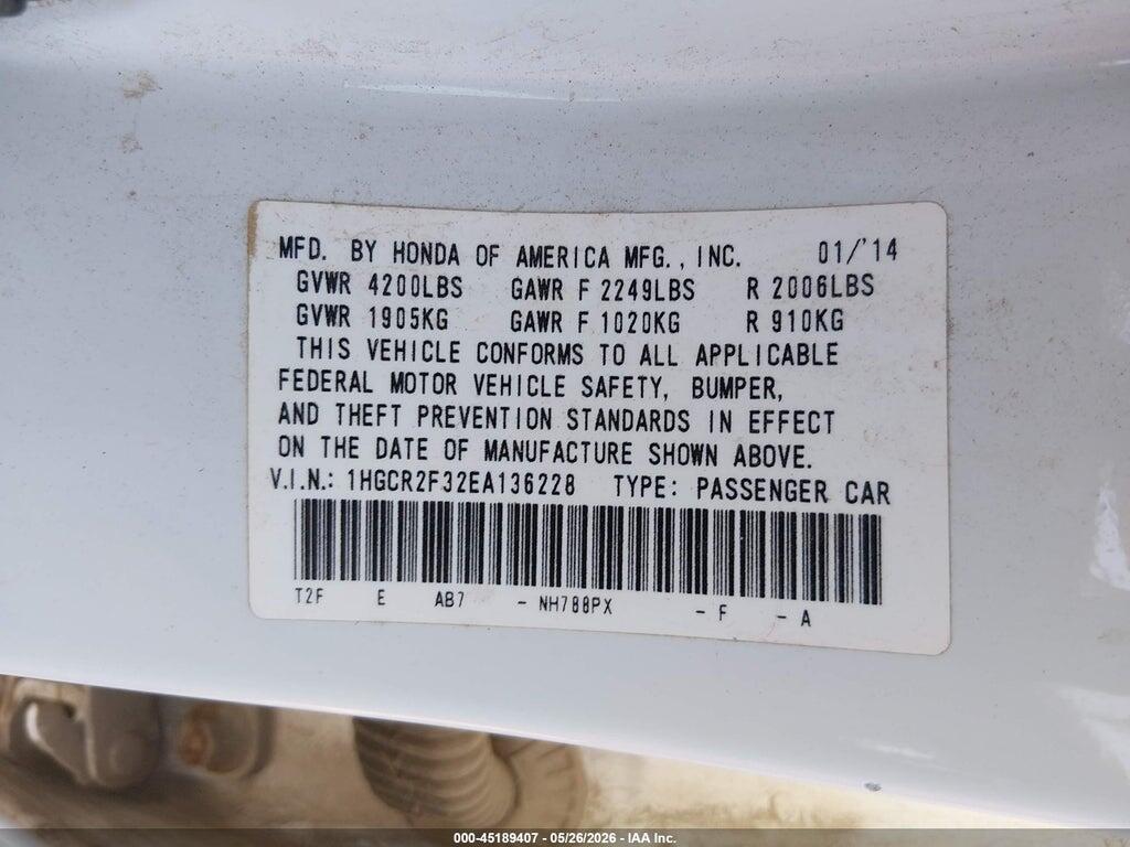 1HGCR2F32EA136228 2014 HONDA ACCORD photo no. 9