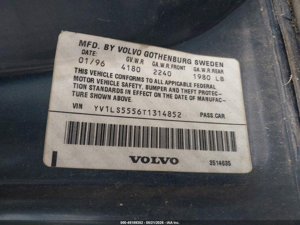 YV1LS5556T1314852 1996 VOLVO 850 photo no. 9