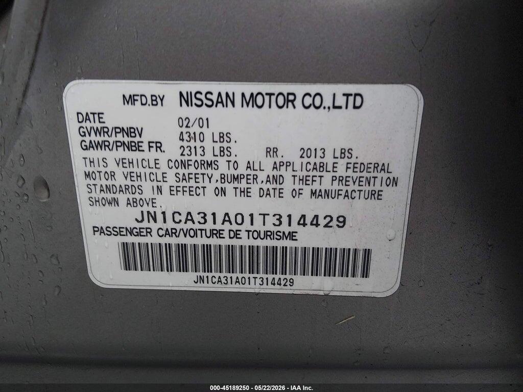 JN1CA31A01T314429 2001 NISSAN MAXIMA photo no. 9