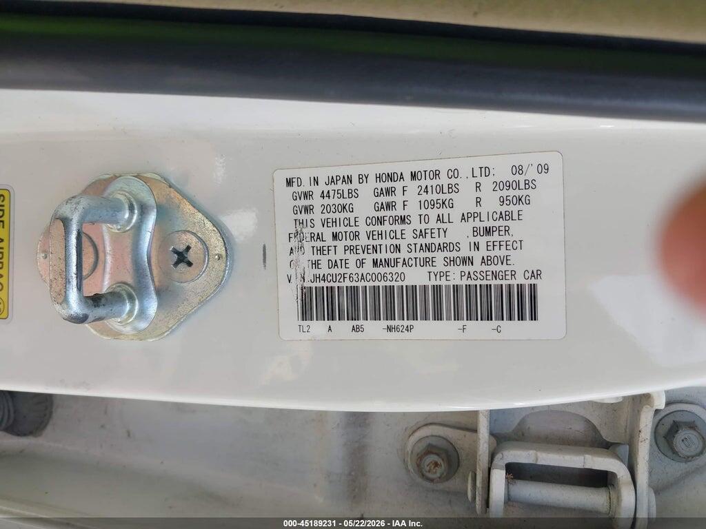 JH4CU2F63AC006320 2010 ACURA TSX photo no. 9