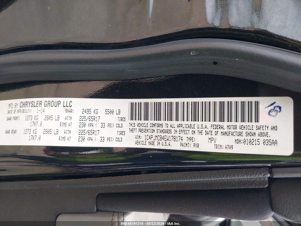 1C4PJMCB4EW178174 2014 JEEP CHEROKEE photo no. 9