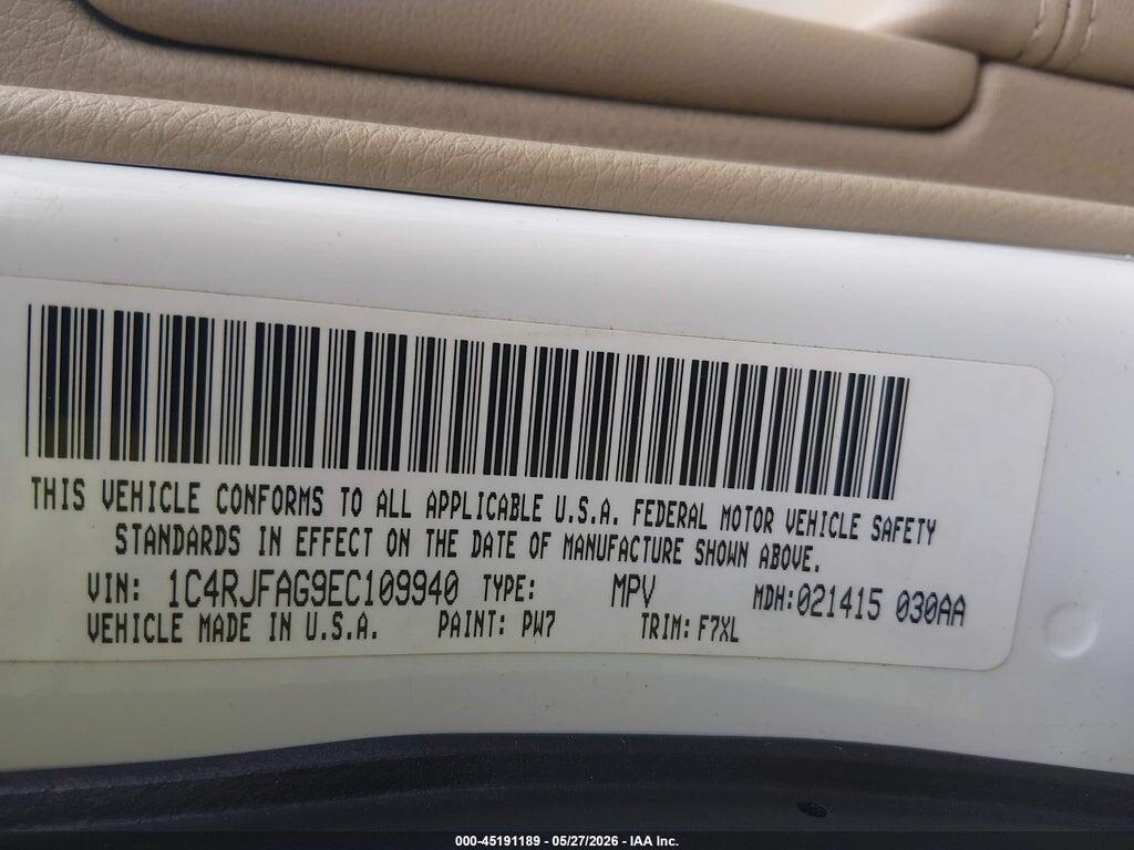1C4RJFAG9EC109940 2014 JEEP GRAND CHEROKEE photo no. 9