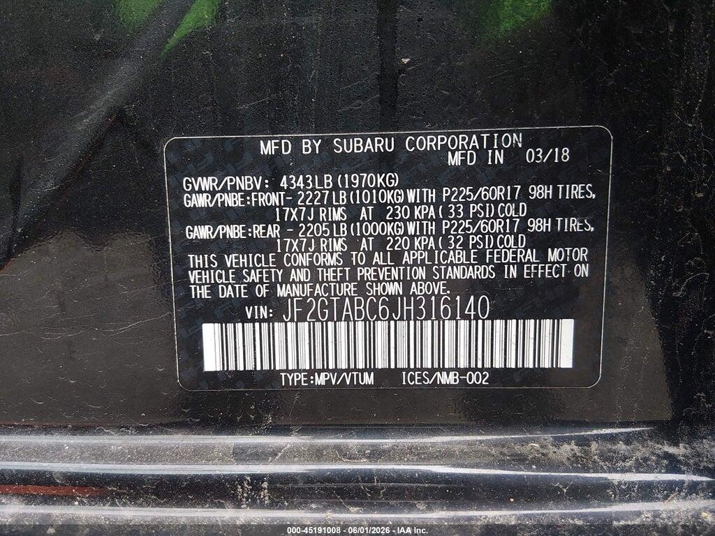 JF2GTABC6JH316140 2018 SUBARU CROSSTREK photo no. 9