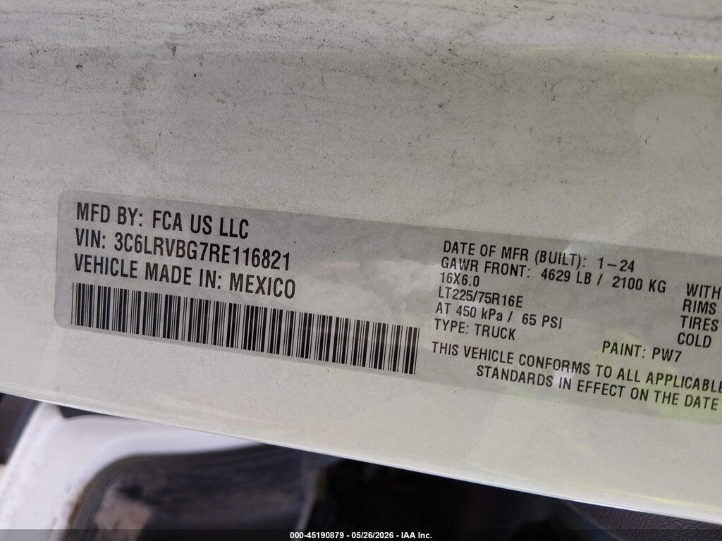 3C6LRVBG7RE116821 2024 RAM PROMASTER 1500 photo no. 9