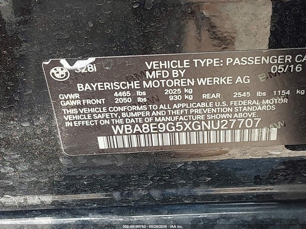 WBA8E9G5XGNU27707 2016 BMW 328I photo no. 9