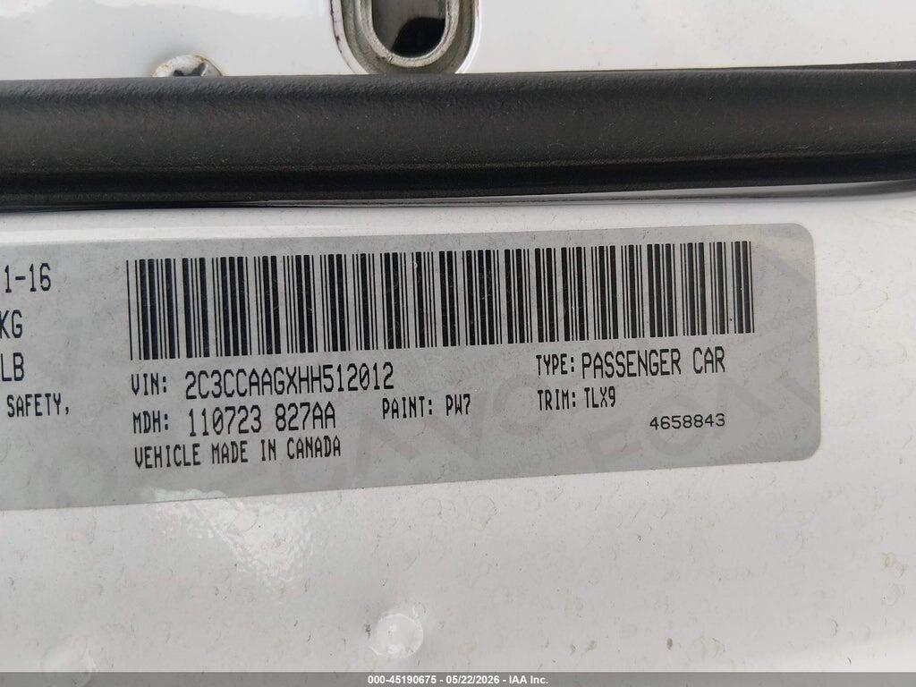 2C3CCAAGXHH512012 2017 CHRYSLER 300 photo no. 9