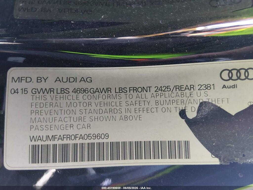 WAUMFAFR0FA059609 2015 AUDI A5 photo no. 9