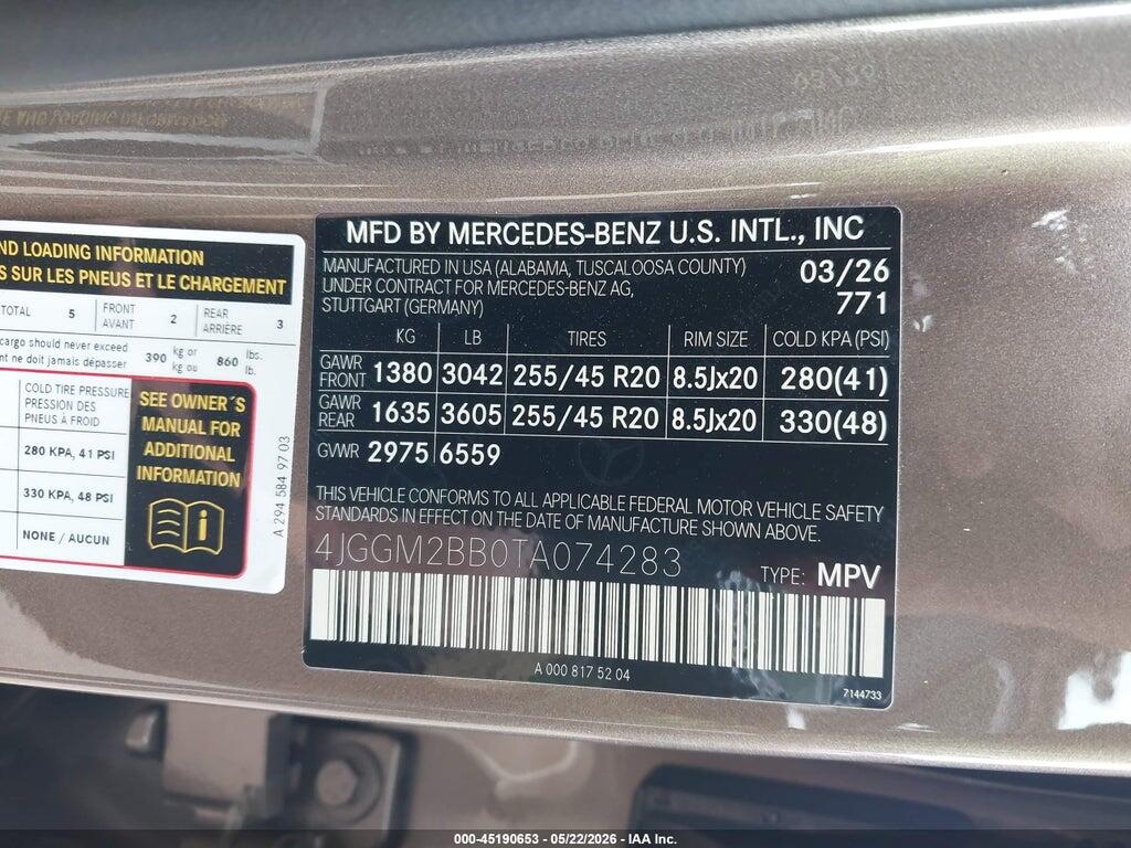 4JGGM2BB0TA074283 2026 MERCEDES-BENZ EQE 320+ SUV photo no. 9