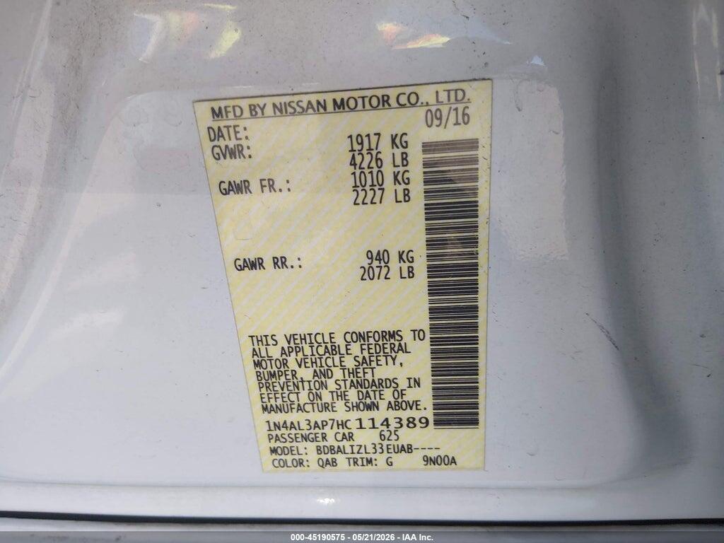 1N4AL3AP7HC114389 2017 NISSAN ALTIMA photo no. 9