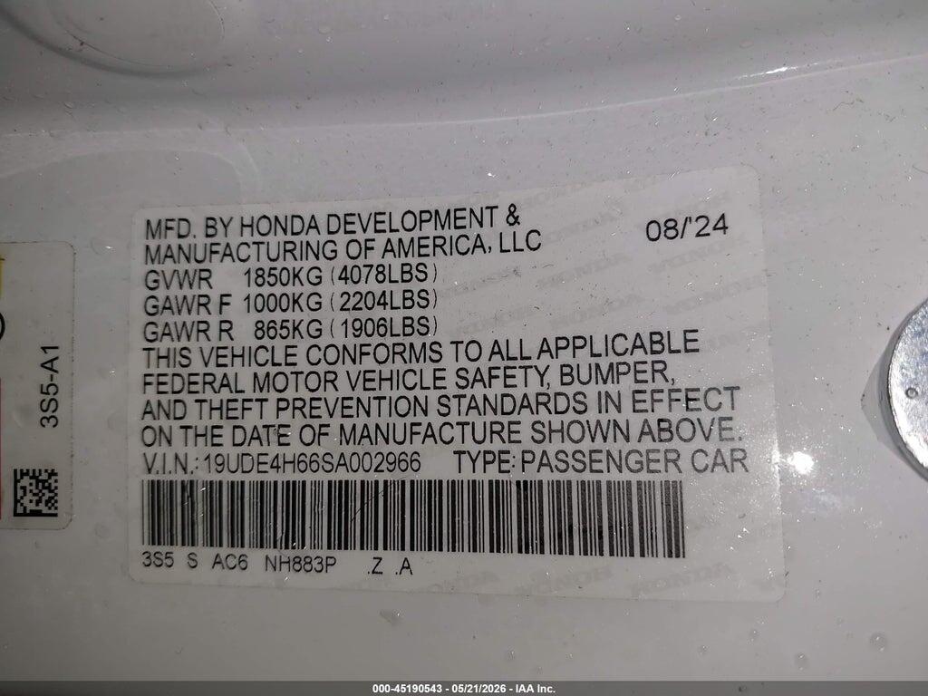 19UDE4H66SA002966 2025 ACURA INTEGRA photo no. 9