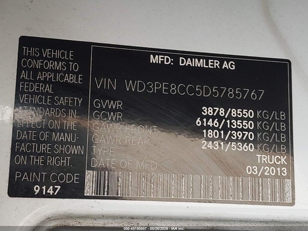 WD3PE8CC5D5785767 2013 MERCEDES-BENZ SPRINTER 2500 photo no. 9
