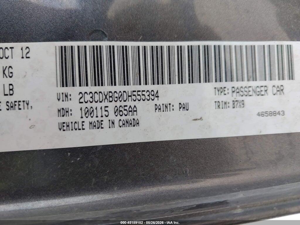 2C3CDXBG0DH555394 2013 DODGE CHARGER photo no. 9
