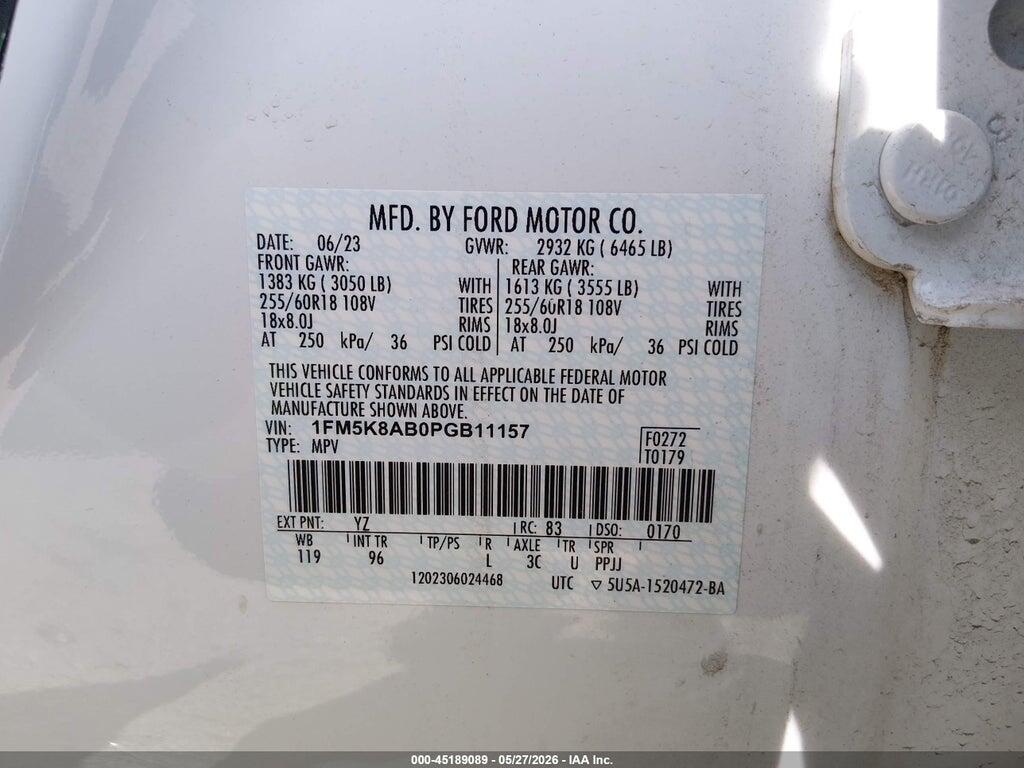 1FM5K8AB0PGB11157 2023 FORD POLICE INTERCEPTOR UTILITY photo no. 9