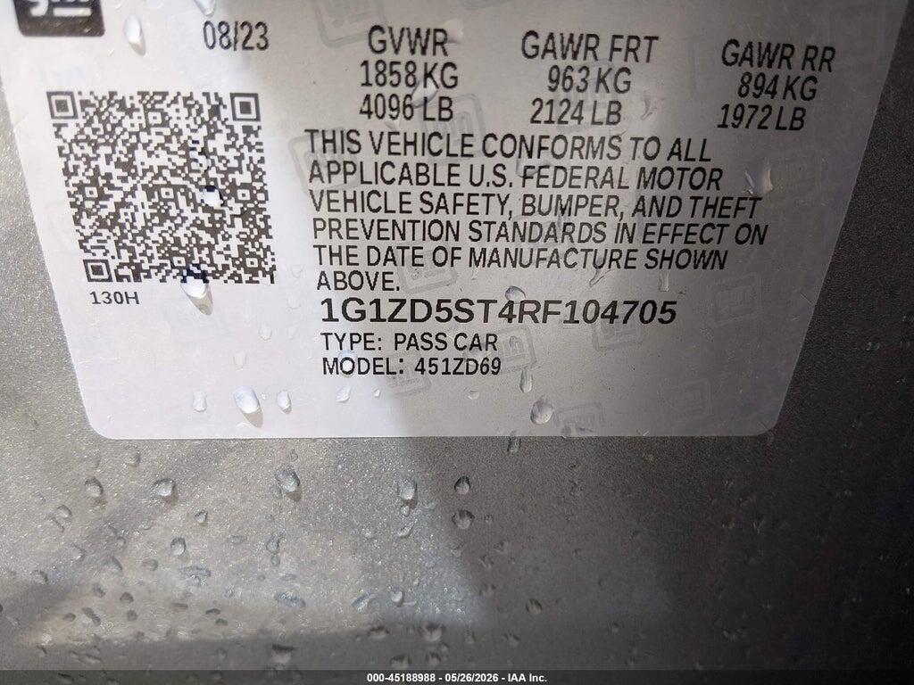 1G1ZD5ST4RF104705 2024 CHEVROLET MALIBU photo no. 9