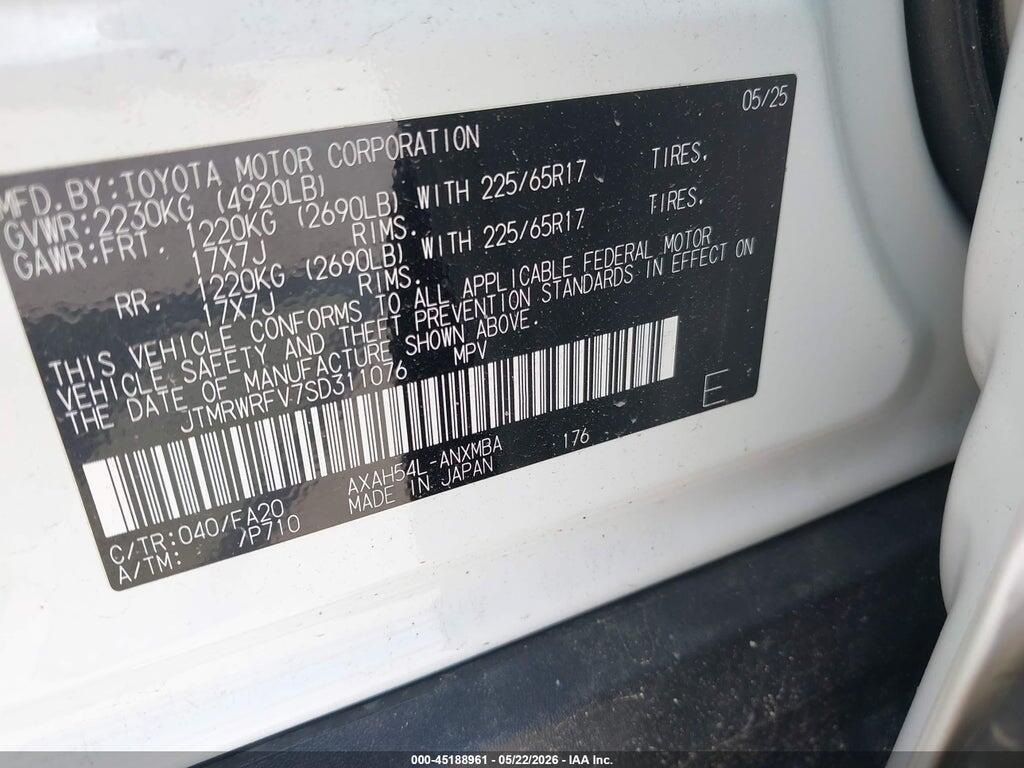 JTMRWRFV7SD311076 2025 TOYOTA RAV4 HYBRID photo no. 9