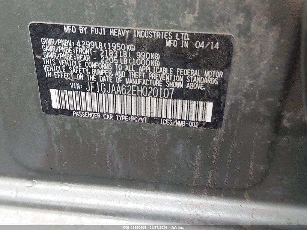 JF1GJAA62EH020107 2014 SUBARU IMPREZA photo no. 9