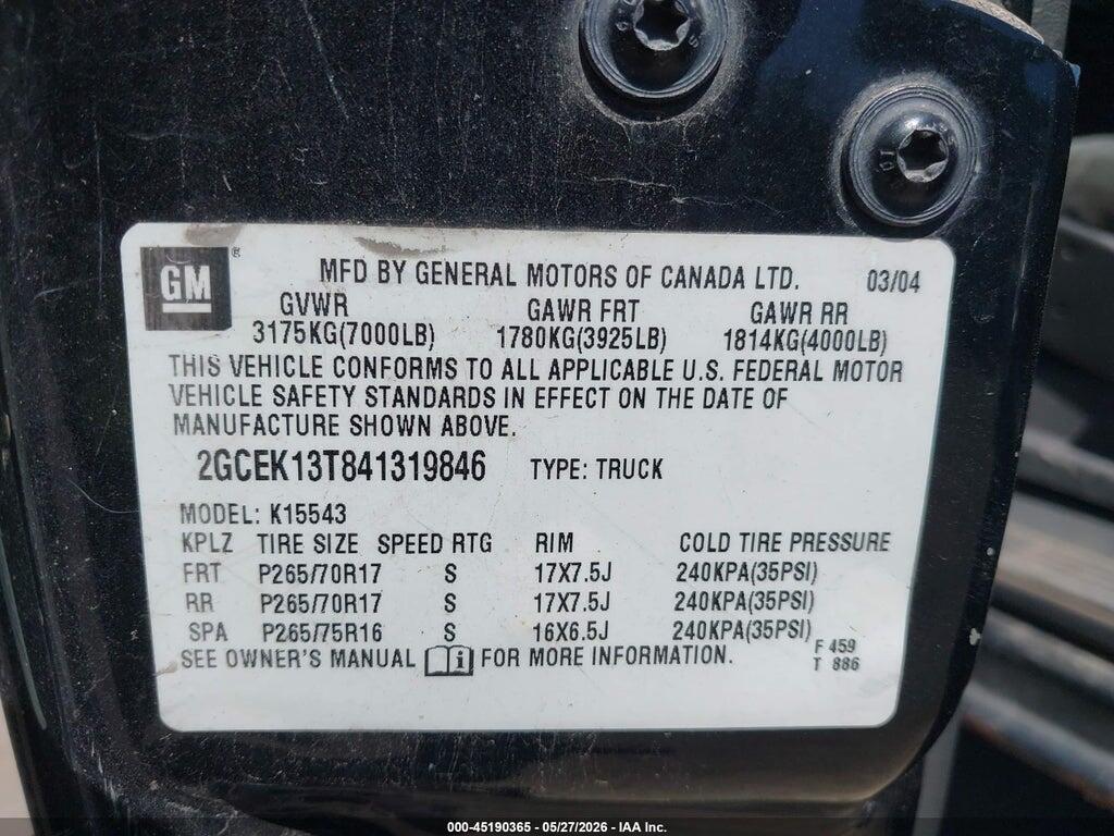 2GCEK13T841319846 2004 CHEVROLET SILVERADO 1500 photo no. 9
