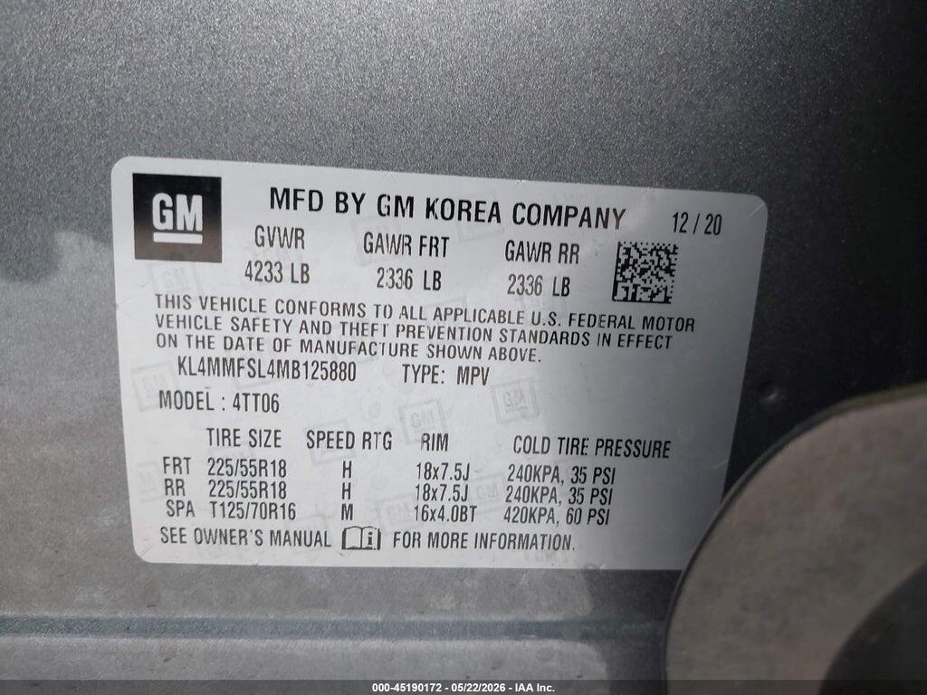 KL4MMFSL4MB125880 2021 BUICK ENCORE GX photo no. 9