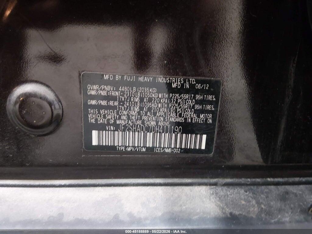 JF2SHADC7DH411190 2013 SUBARU FORESTER photo no. 9