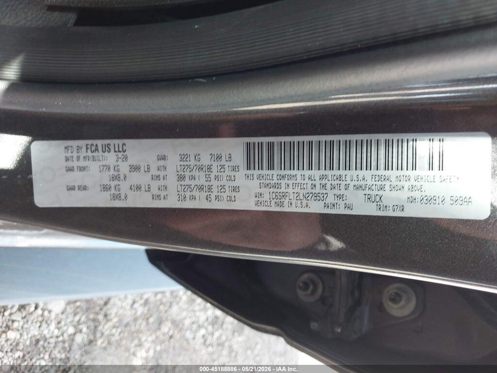 1C6SRFLT2LN279537 2020 RAM 1500 photo no. 9