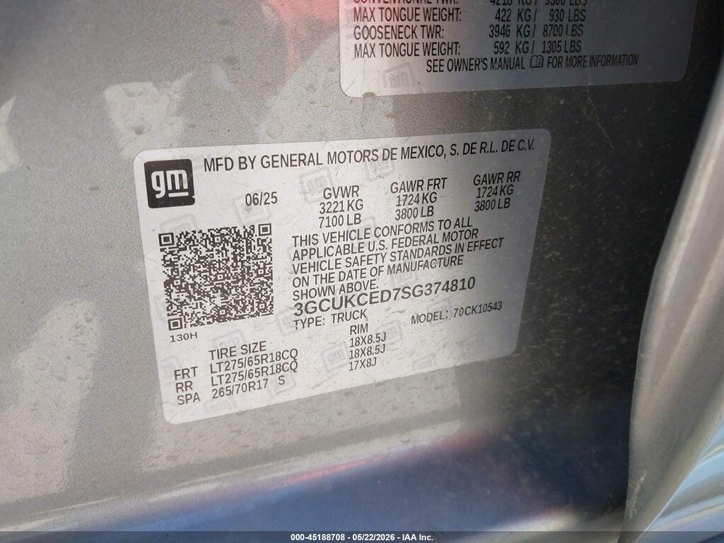 3GCUKCED7SG374810 2025 CHEVROLET SILVERADO 1500 photo no. 9