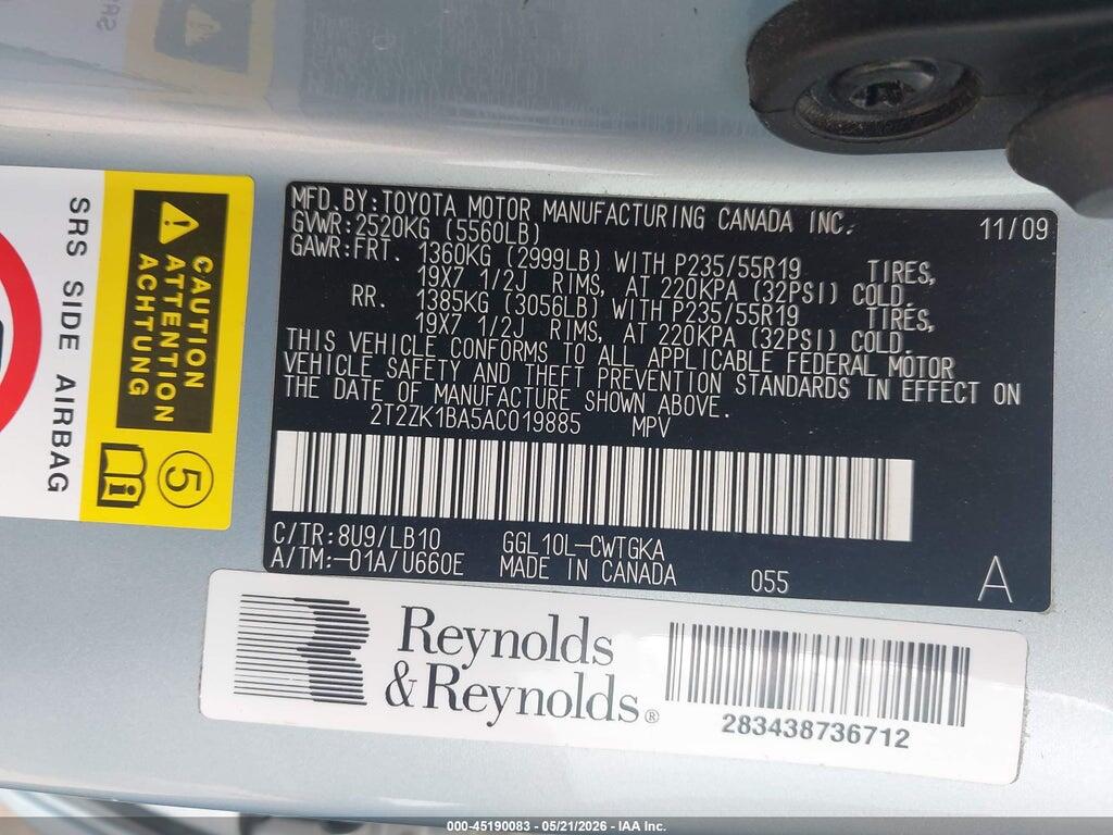 2T2ZK1BA5AC019885 2010 LEXUS RX 350 photo no. 9