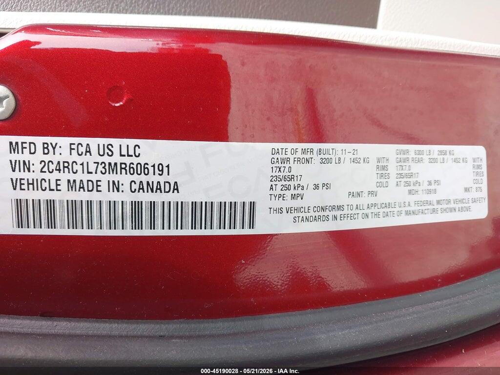 2C4RC1L73MR606191 2021 CHRYSLER PACIFICA HYBRID photo no. 9