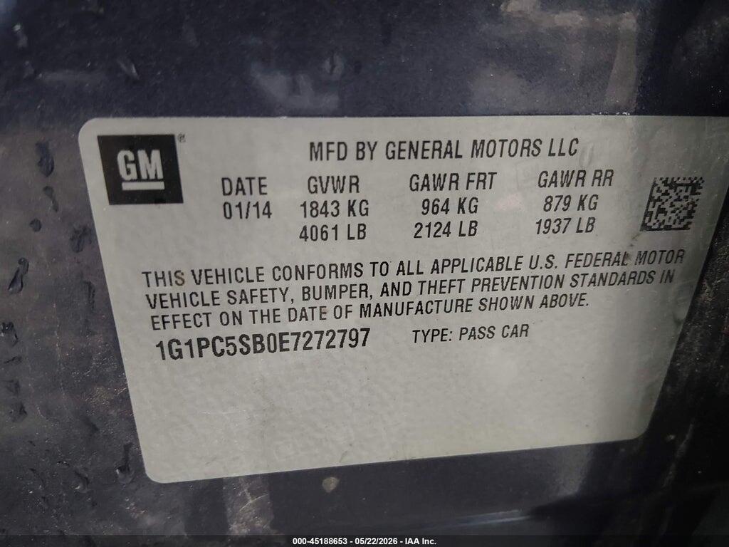 1G1PC5SB0E7272797 2014 CHEVROLET CRUZE photo no. 9