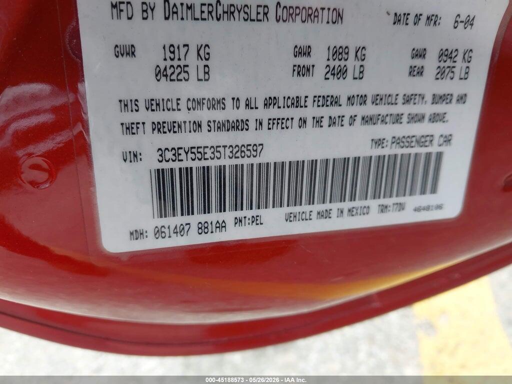 3C3EY55E35T326597 2005 CHRYSLER PT CRUISER photo no. 9