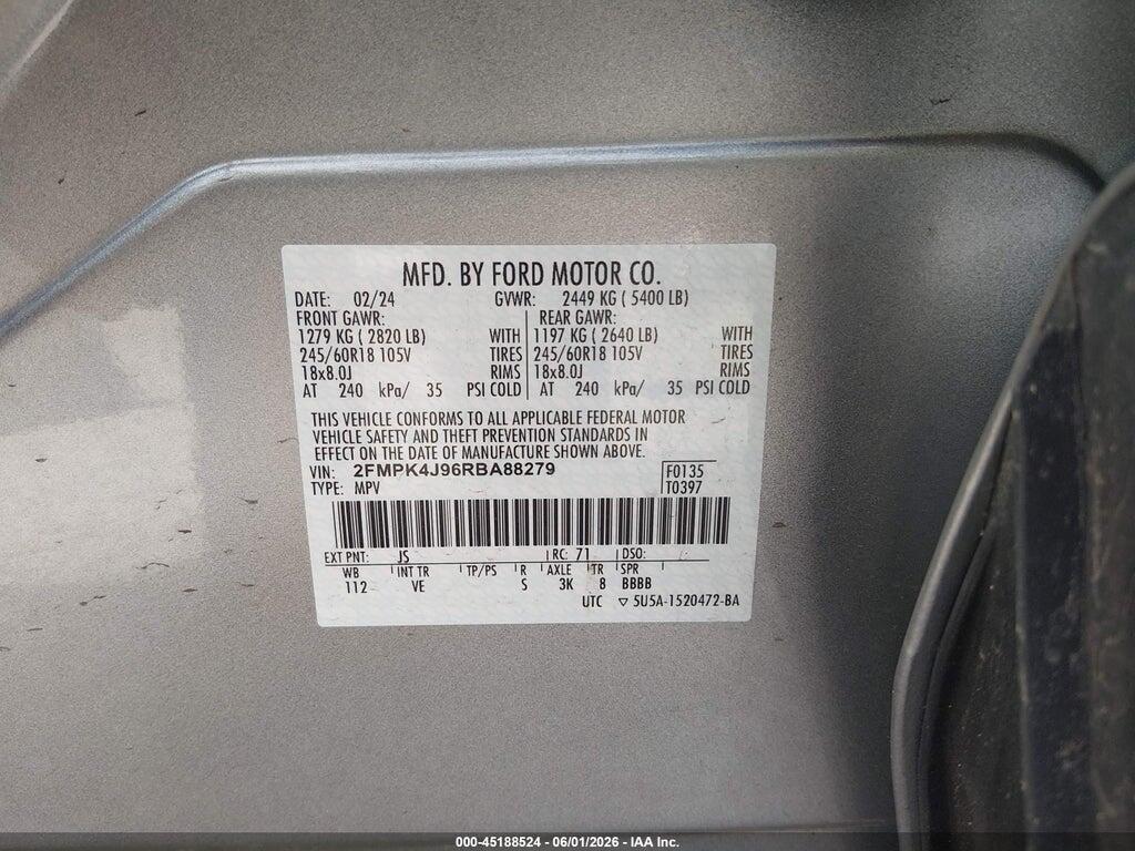 2FMPK4J96RBA88279 2024 FORD EDGE photo no. 9