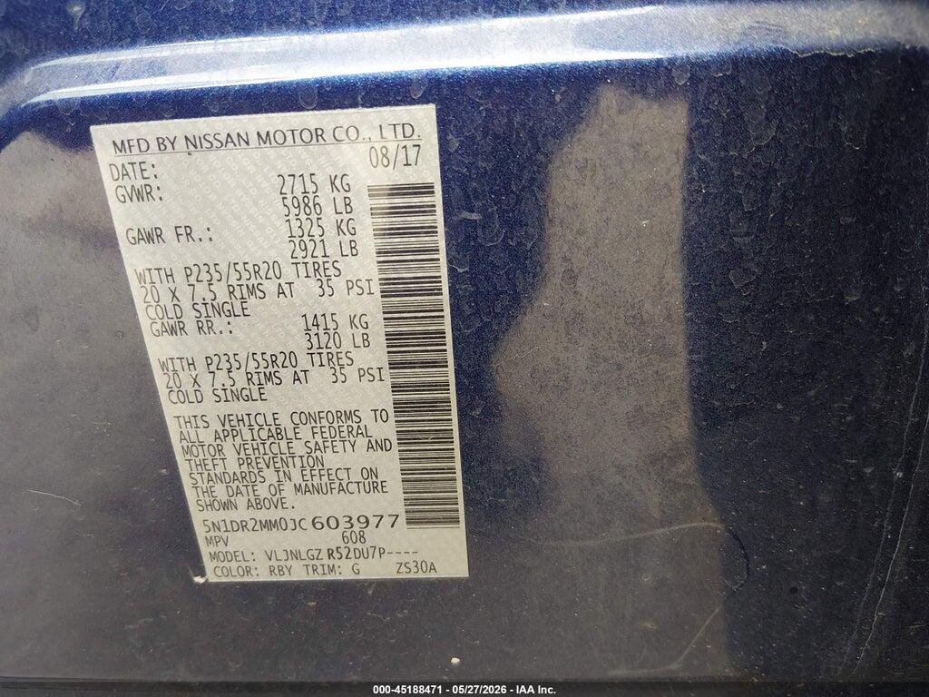 5N1DR2MM0JC603977 2018 NISSAN PATHFINDER photo no. 9