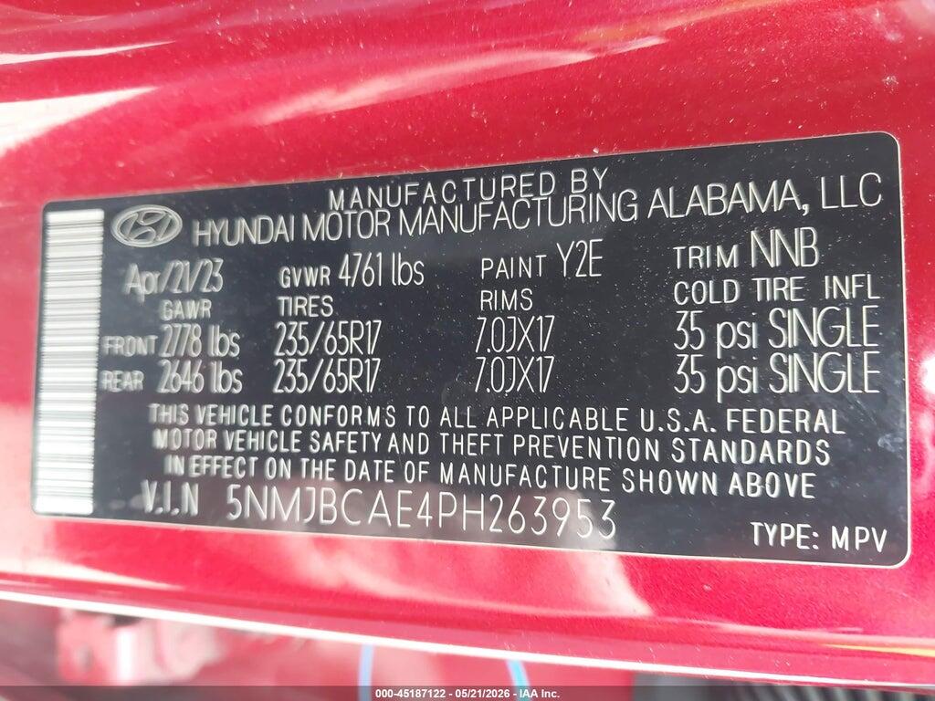 5NMJBCAE4PH263953 2023 HYUNDAI TUCSON photo no. 9