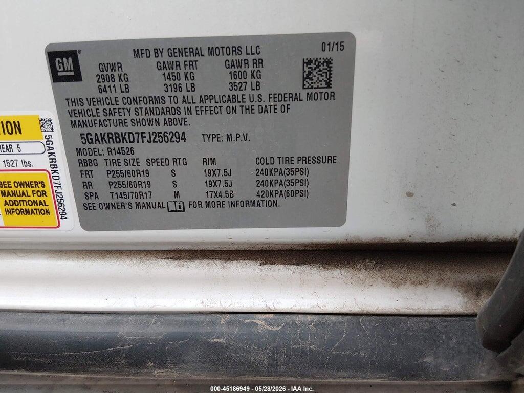 5GAKRBKD7FJ256294 2015 BUICK ENCLAVE photo no. 9