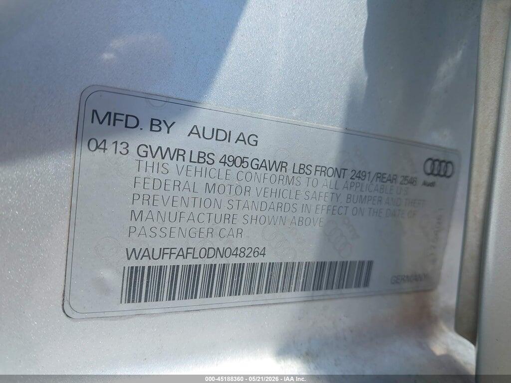 WAUFFAFL0DN048264 2013 AUDI A4 photo no. 9